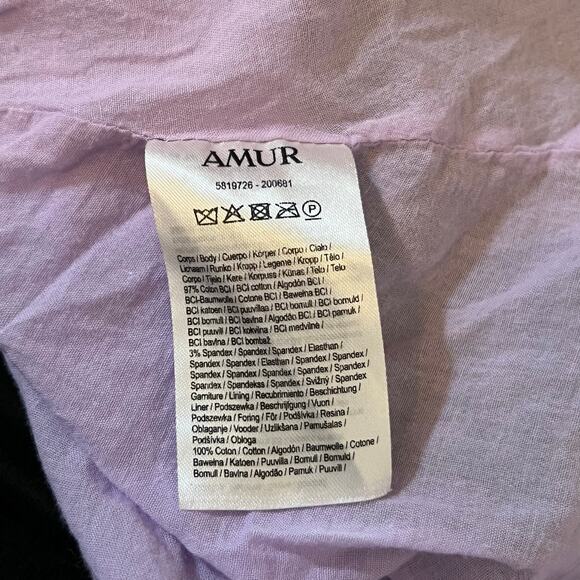 AMUR Leone Floral V Neck Sleeveless Midi Dress Purple Womens Size 4 Garden - Picture 15 of 16